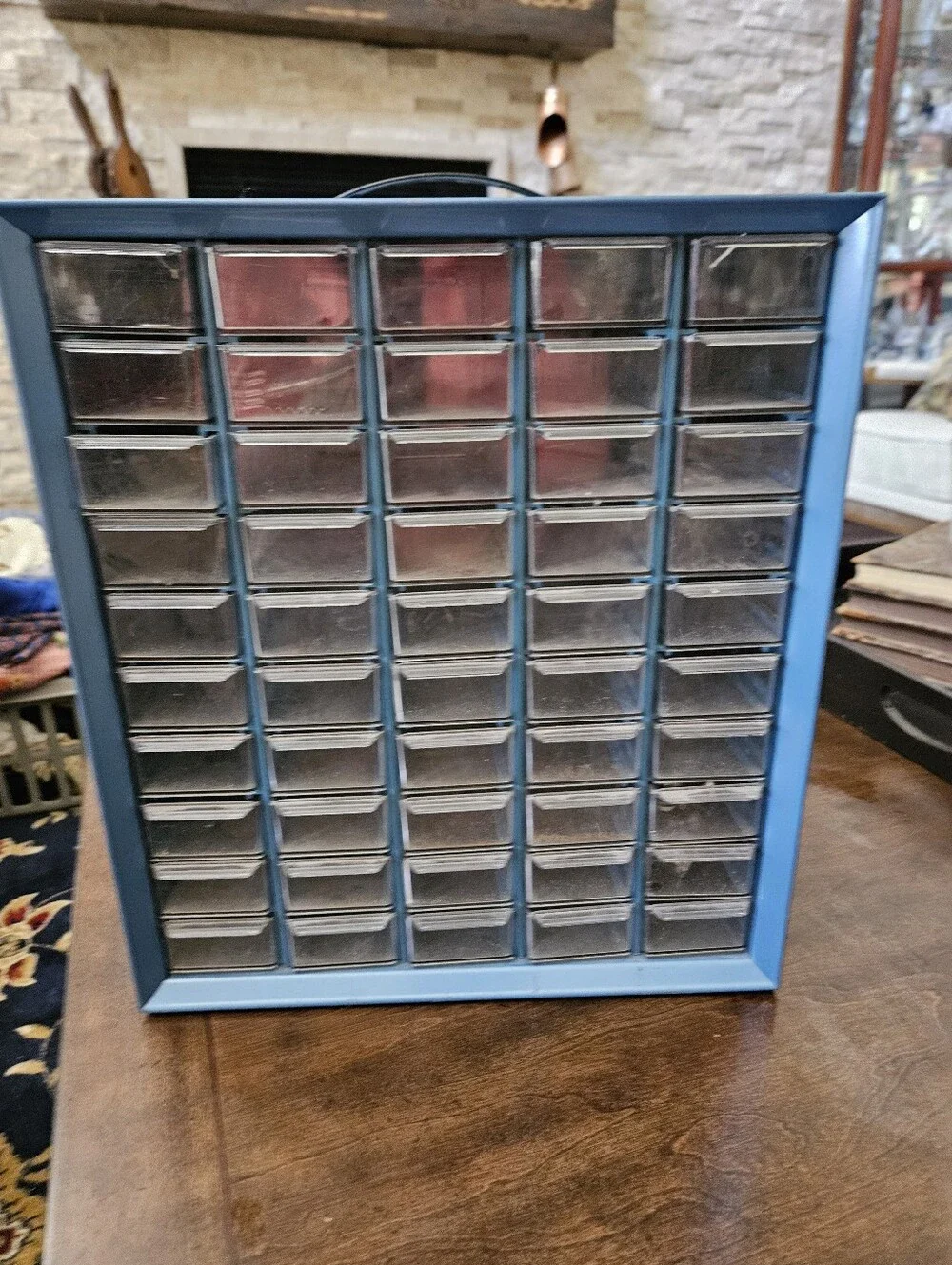 Akro-Mils Blue Multi-Drawer Storage Organizer Cabinet - Portable Parts Bin